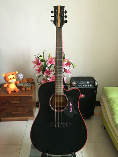 芒果OMUGO吉他云杉面板入门初学40寸41寸民谣木吉它guitar 穿心箭A8C N40寸电箱 晒单图