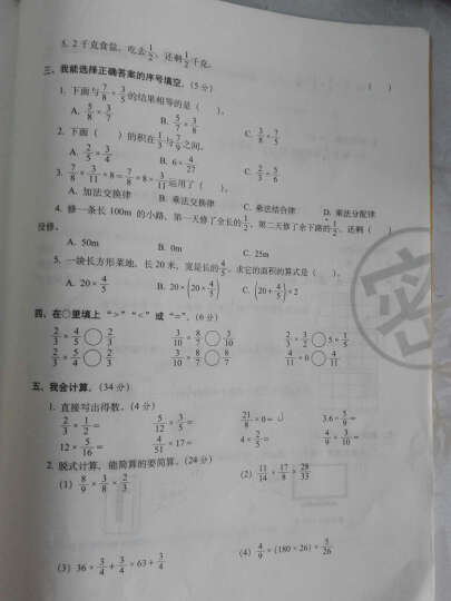 （2016春）68所名校图书 期末冲刺100分完全试卷：数学（六年级下 RJ课标版 升级版） 晒单图