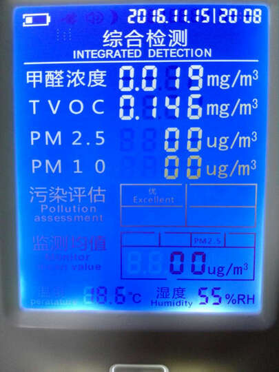 锐巢 测甲醛检测仪器 十合一雾霾PM2.5空气检测仪器盒家用干湿度温度测试仪(加强版) 晒单图