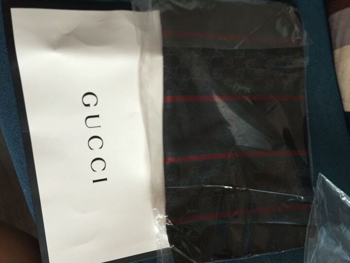 古驰 GUCCI 浅蓝色羊毛长款男士围巾 162226 4G636 4173 晒单图