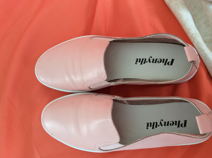 佩尼泰单鞋 女秋真皮护士小白鞋头层牛皮平底