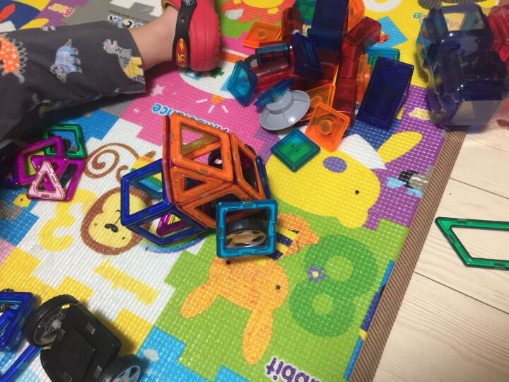 MAG-WISDOM 科博149件磁力片组合套装(112件标配+37件工程拓展包)积木拼装拼插玩具 3D立体教具儿童益智 晒单图