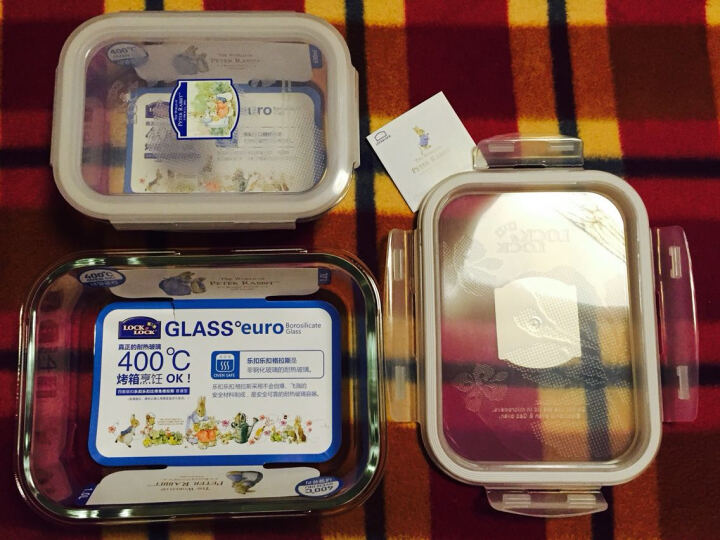 乐扣乐扣（LOCK&LOCK）耐热玻璃饭盒玻璃保鲜盒套装 送包 （630+1000ML） 晒单图