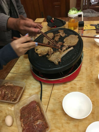 亨博（hengbo）SC-505A电烤炉家用烧烤架韩式无烟电饼铛电烤肉烤盘煎烤炉 圆形电烤盘烧烤炉 晒单图