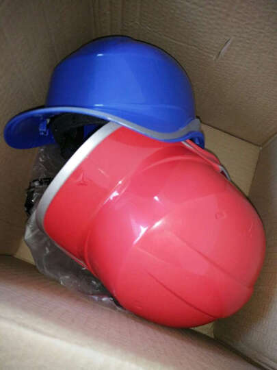代尔塔(Deltaplus) ABS材质带荧光条反光条 工地工程绝缘安全帽电工防撞耐高温102018 红色 晒单图