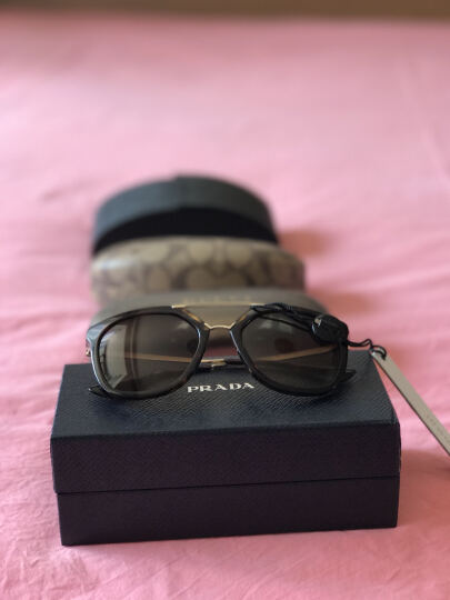 PRADA 普拉达 女款亚洲版琥珀色镜框茶色渐变镜片眼镜太阳镜SPR 13QA 2AU6S1 54mm 晒单图