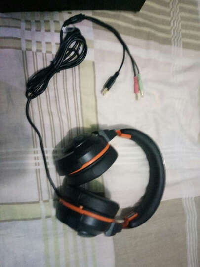 达尔优EH735 进化者D3迷你版游戏耳麦 黑橙色