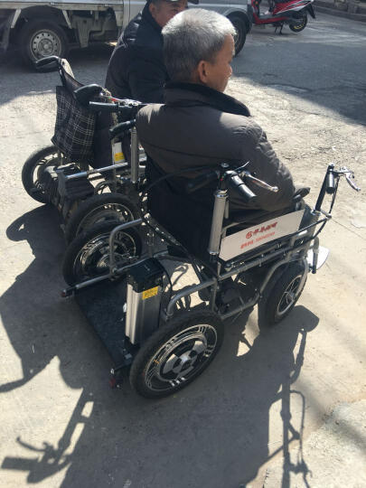 HM 悍马电动轮椅车双人轮椅车看护车残疾人可坐便双人双控后载人踏板 ST-双控36v12ah铅酸电池单电机行驶25公里 晒单图
