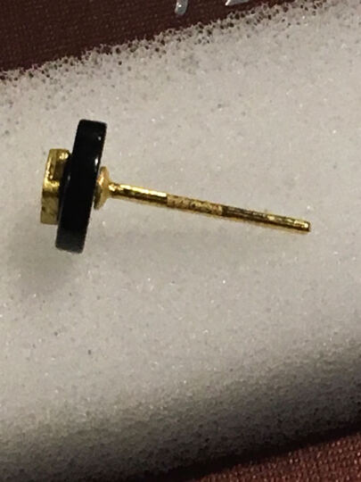 周生生点睛品黄金耳钉足金吉祥系列黑玉髓皇冠玫瑰花耳环耳钉女款 89240E 定价 晒单图