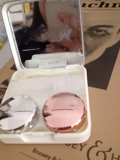 世纪凯达简约美瞳盒 隐形眼镜收纳盒 双联盒 K1520 淡粉色 晒单图