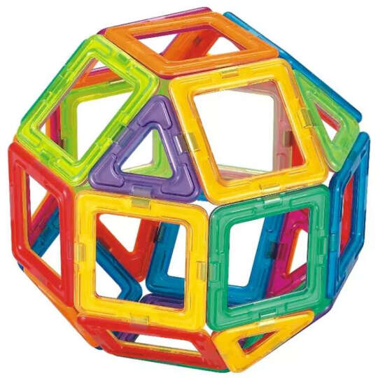 MAG-WISDOM 科博70件新组合套装 磁力片积木拼装拼插百变提拉玩具魔力片 3D立体教具儿童智力磁力建构片 晒单图