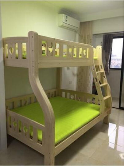 邦利达居 儿童床全实木高低床子母床上下床双层床卧室组合芬兰松木 梯柜+拖床 1500*2000 晒单图