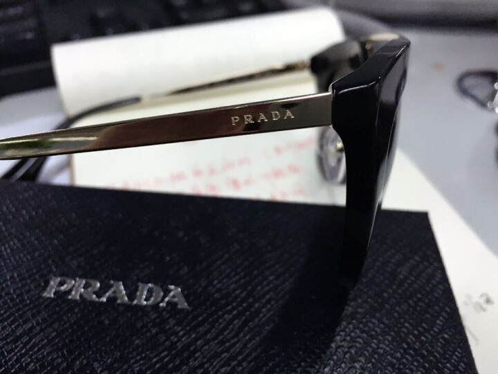 PRADA 普拉达 女款玳瑁色镜框茶色渐变镜片眼镜太阳镜09Q 2AU6S1 49mm 晒单图