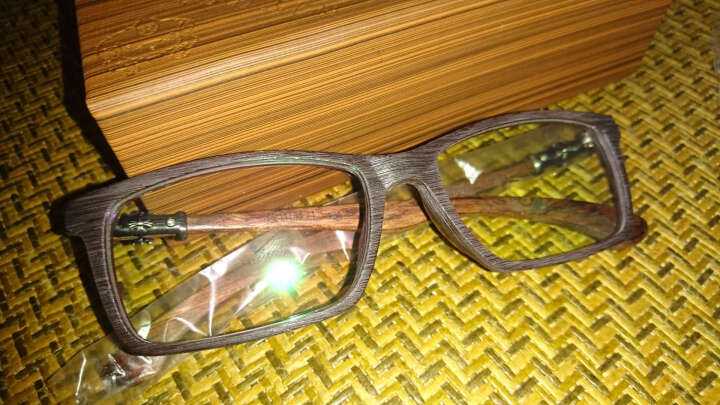 佐川藤井 眼镜 木质眼镜框架 复古手造 7478-3w 木纹棕 晒单图