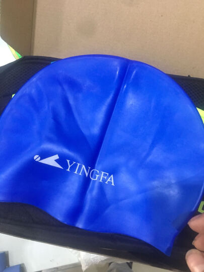 英发(YINGFA)  泳帽 硅胶纯色男女成人游泳帽舒适护耳不勒头 湖蓝色 晒单图