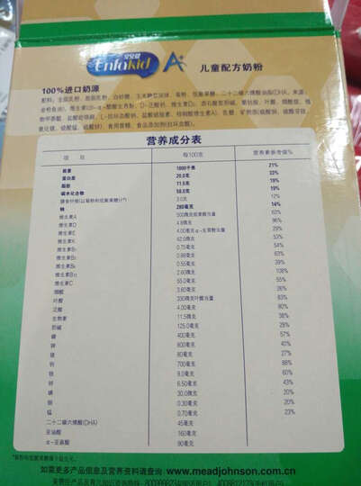 美赞臣(MeadJohnson) 安儿健A+儿童配方奶粉 4段(3岁或以上儿童适用) 400克盒装 晒单图