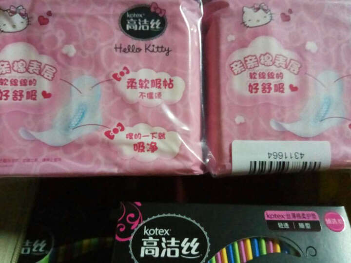 高洁丝 Kotex HelloKitty限定装日用240mm18片*2包装 亲亲棉经典棉柔丝薄系列卫生巾 晒单图