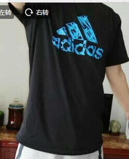 阿迪达斯Adidas男装短袖T恤2020官网新款透气舒适男子运动休闲短袖Tee 小logo-黑/白 2XL 晒单图