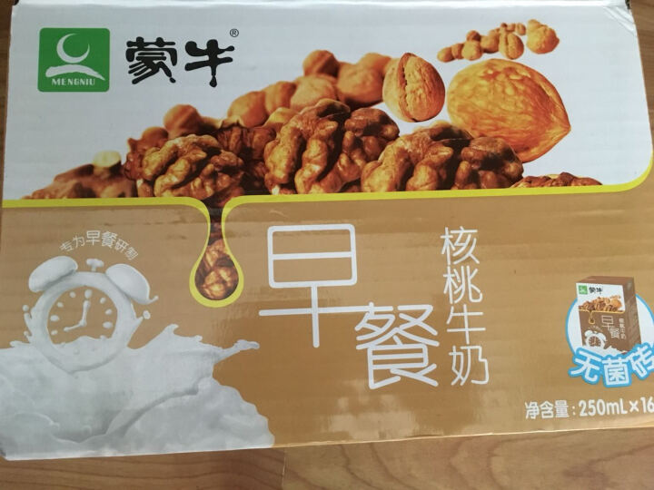 蒙牛 早餐奶 核桃味牛奶 250ml*16  礼盒装 晒单图