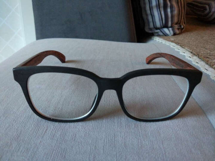 佐川藤井 眼镜 木质眼镜框架 复古手造 7395-1w 木纹黑 晒单图
