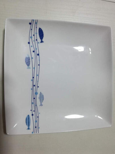 瓷航牛排盘子正方盘平盘创意点心西餐盘陶瓷蛋糕碟卡通寿司盘水果盘餐具餐盘 8英寸水之源边花 晒单图