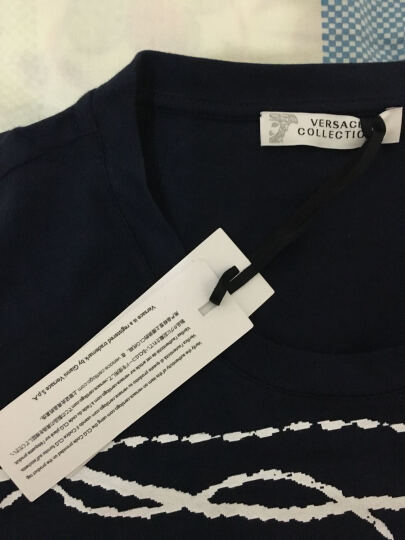 VERSACE COLLECTION 范思哲 男士蓝色印花棉质美杜莎图案短袖T恤 V800267S VC9049 V7024 L 晒单图