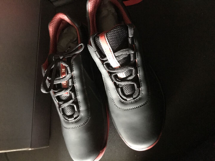 PRADA 普拉达 男士黑色红色织物橡胶皮革拼接时尚运动鞋 4E2905 1O1G F0SW2 5.5/39.5 F ZFT0 晒单图