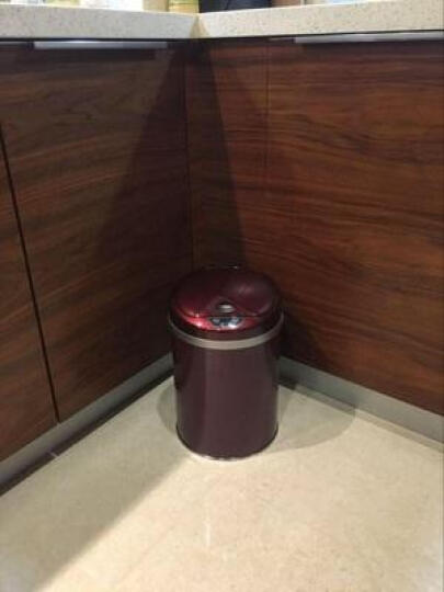 嘉佰特（JABERT） 智能感应垃圾桶全自动家用电动大号室内带翻盖酒店客厅办公室 12L酒红色-充电款 晒单图