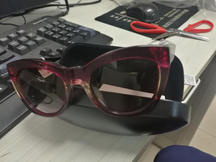 COACH 蔻驰 女款玫瑰红色镜框茶色镜片眼镜太阳镜 HC8151F(L557) 533314 54MM 晒单图