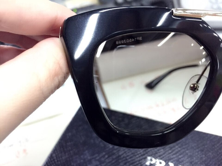 PRADA 普拉达 女款玳瑁色镜框茶色渐变镜片眼镜太阳镜09Q 2AU6S1 49mm 晒单图