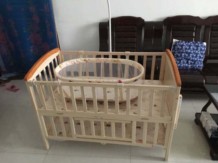 gb好孩子 多功能婴儿床环保实木拼接床摇篮婴儿床 MC306-J311 晒单图