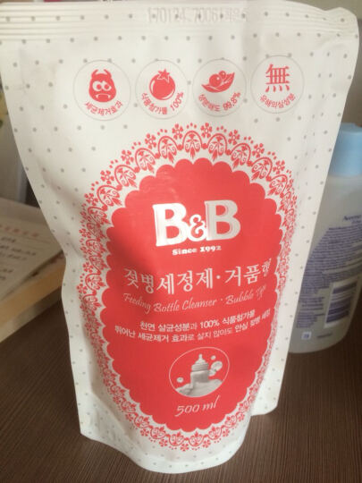 保宁 B&B 婴幼儿奶瓶清洁剂 泡沫型 韩国 500ml/袋 晒单图
