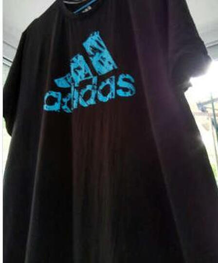 阿迪达斯Adidas男装短袖T恤2020官网新款透气舒适男子运动休闲短袖Tee 小logo-黑/白 2XL 晒单图