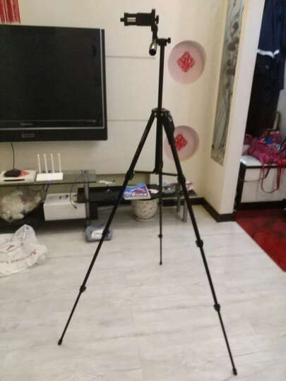 云腾(YUNTENG)VCT-1368RM 手机蓝牙遥控三脚架 微单数码相机摄像机自拍用 优质铝合金超轻便携三角架黑色 晒单图