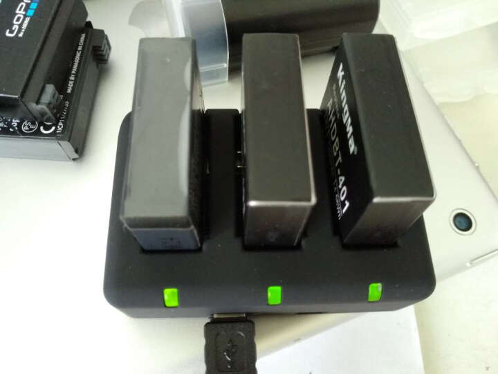 劲码（KingMa） GoPro hero 4电池 GoPro4运动相机电池黑狗三充充电器配件 2个电池+1个三充充电器 晒单图