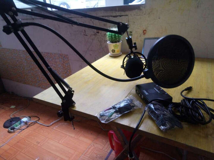 客所思S10外置声卡套装电脑网络K歌电音变声USB电容麦克风套装直播套装 黑色 晒单图