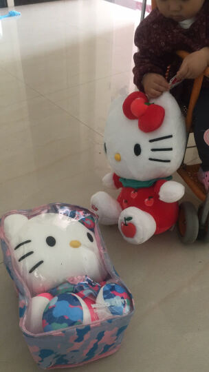Hello kitty凯蒂猫 迷彩系列毛绒玩具 软体粒子公仔玩偶 抱枕靠垫布娃娃 13”33 玫红 晒单图