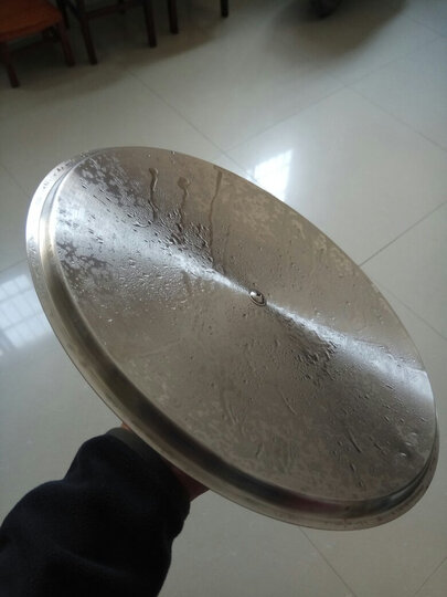 炊大皇 炒锅 32cm圆底铁锅 不锈钢锅盖 中式双耳加厚铸铁锅 明火燃气煤气灶专用 晒单图