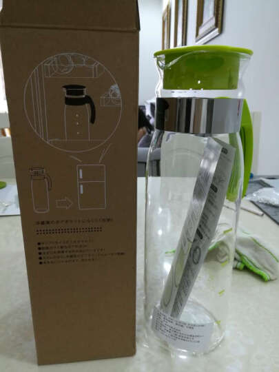 HARIO 冷水壶 日本原装进口冷水壶耐热玻璃杯壶 凉水壶 玻璃水瓶大容量果汁壶1.4L 猕猴绿 RPLN-14-GP-CEX 晒单图
