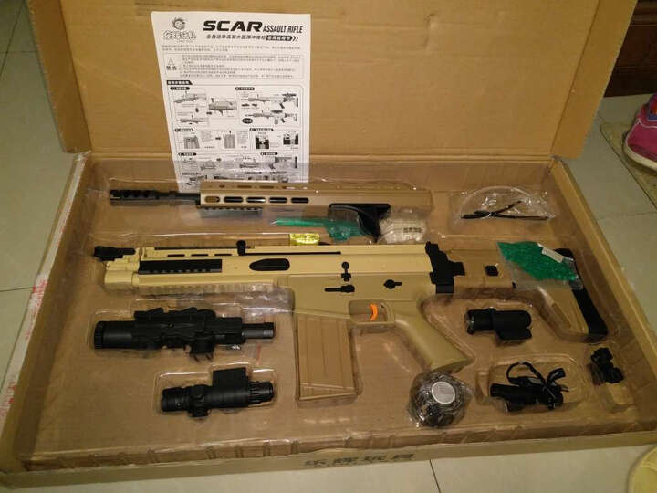短剑2二代乐辉HK416水蛋玩具枪电动连发SCAR绝地吃鸡求生98k可发射水晶弹M416模型 迷彩胶带 晒单图