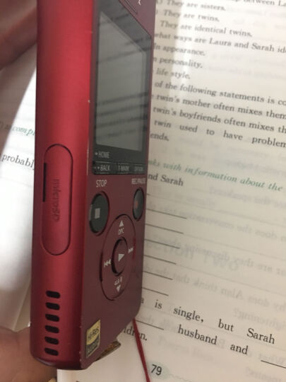 索尼（SONY）录音笔ICD-SX2000 16GB 红色 支持专业无损音乐播放 高解析度三向双麦克风 适用学习商务会议 晒单图