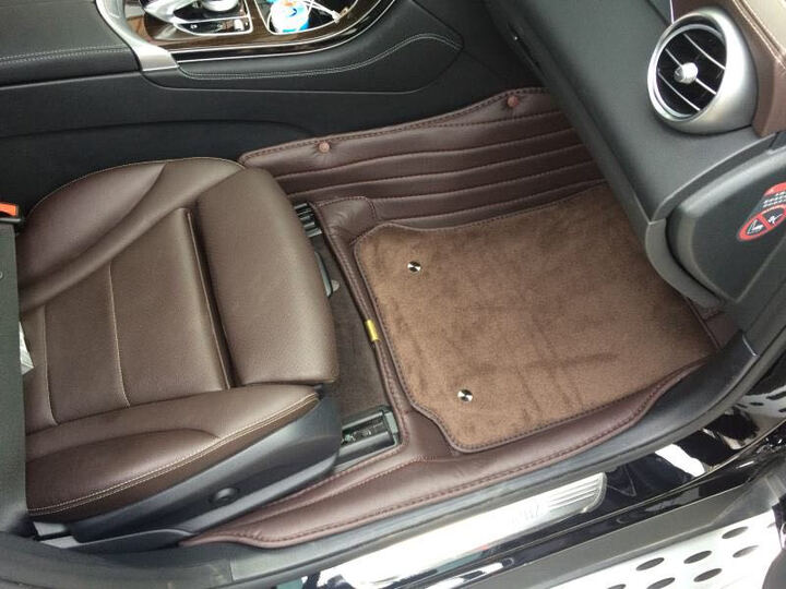 汽车脚垫全包围奔驰s级e级e300l glc260l gle320特斯拉model3 S X专用脚垫 真皮B款双层-红色【全牛皮 全包围】 s320l奔驰glc300l e200l gle 晒单图