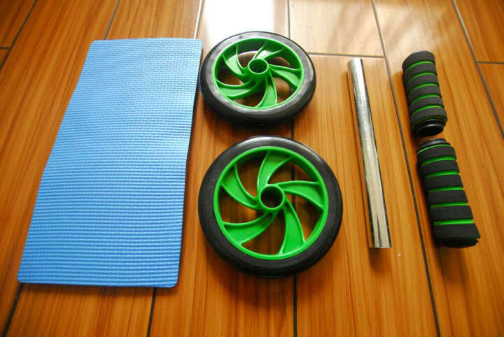 凯速家用型双轮健腹器腹肌轮健腹轮滚轮（带跪垫）PR41绿色 晒单图