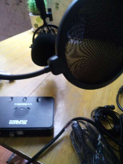 客所思S10外置声卡套装电脑网络K歌电音变声USB电容麦克风套装直播套装 黑色 晒单图
