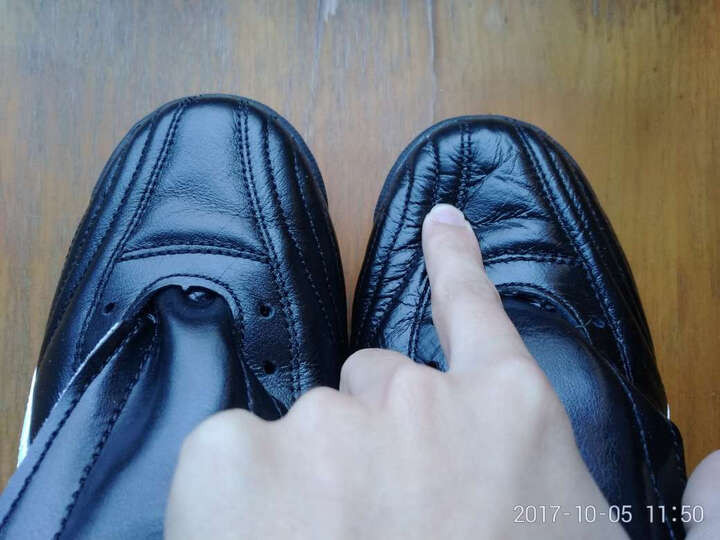 亚瑟士asics TST656-9001足球鞋碎钉男成人防滑 亚瑟士足球鞋tf袋鼠皮男足鞋 黑色 42-265MM 晒单图