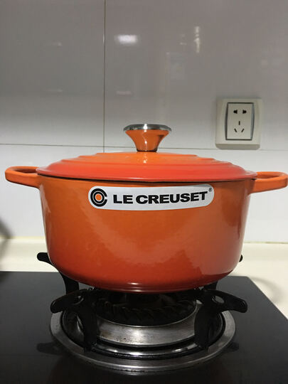 LE CRUSET 法国进口酷彩锅 手工珐琅彩圆形铸铁锅 厨房家用煮锅炖肉锅汤锅火锅 多色可选 橙黄色 24CM 晒单图