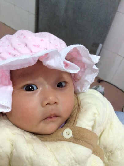 盛哲卡 婴儿帽子 婴儿花边帽春夏季 宝宝太阳帽