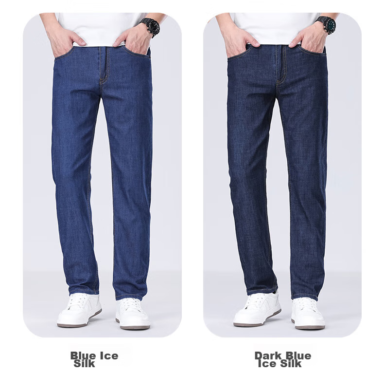 Джинсы мужские Jeanswest, классический стиль, осенне-зимняя коллекция 2025, модные повседневные, легкие и удобные, прямые, синие, размер 33