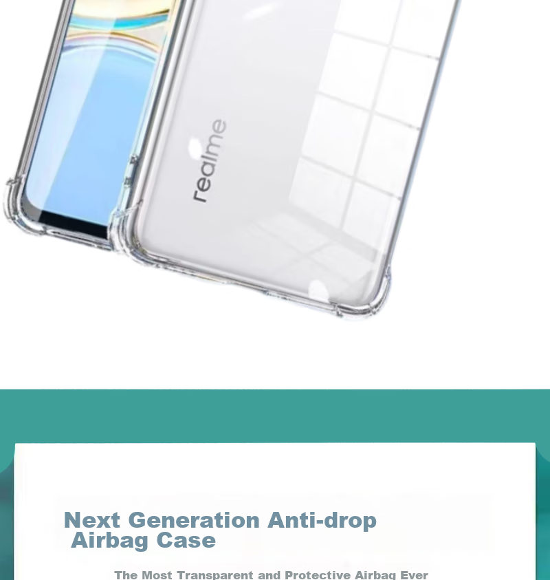 Защитный чехол MAIKUQI для Realme GT6, противоударный, с защитой четырех углов, прозрачный мягкий ТПУ, прозрачно-белый