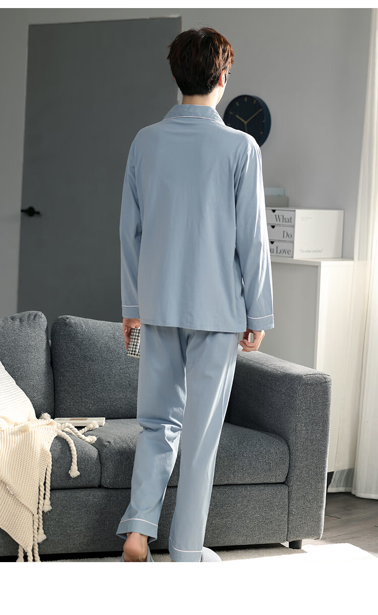 Мужская пижама MiiOW Pure Cotton Skin-Friendly, весна-осень, кардиган из чистого хлопка, повседневная удобная домашняя одежда